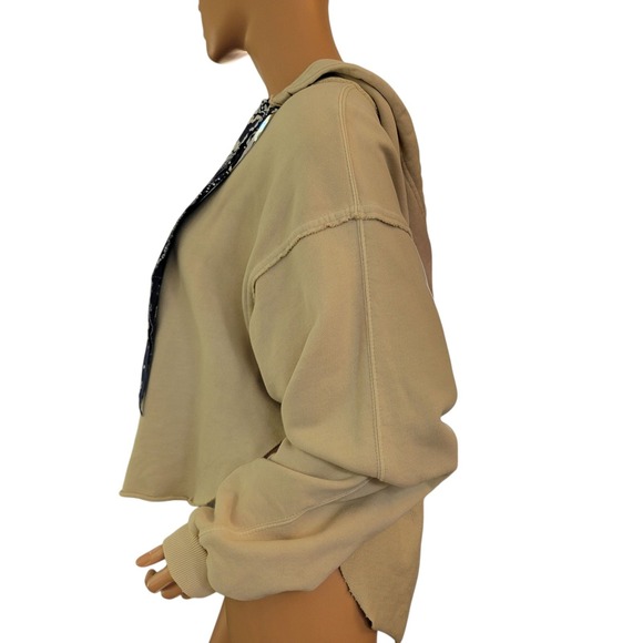 We The Free Backyard Hoodie Womens‎ Small Ecru Bandana Accent Free People - Picture 6 of 16